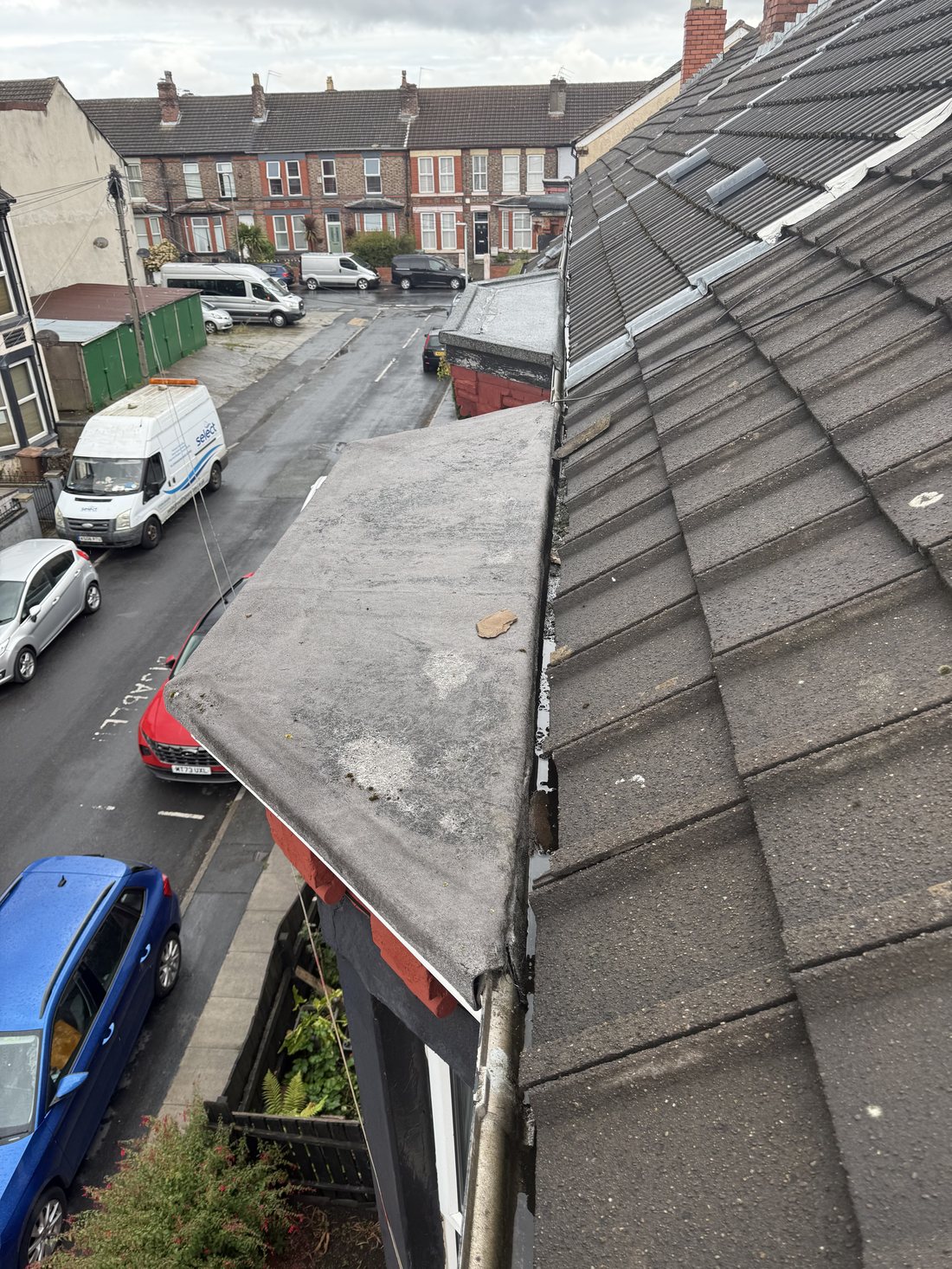 Bay window flat roof &mdash; roof survey, Bootle