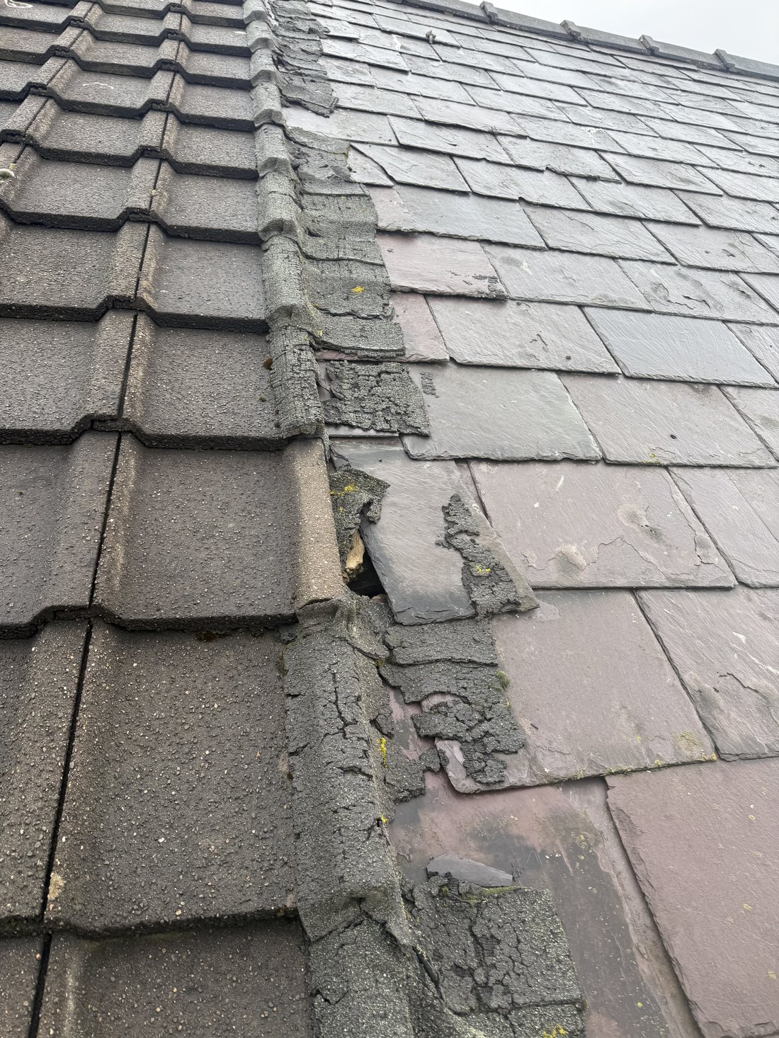 Party-wall junction (detail) &mdash; roof survey, Bootle